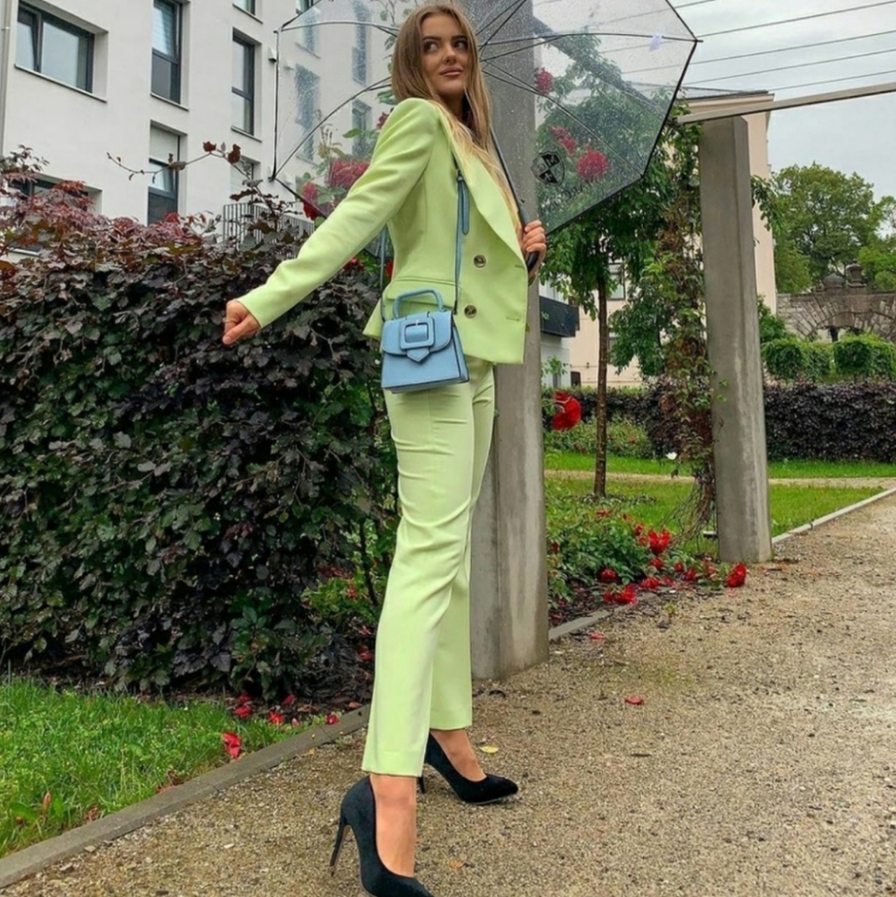 ZARA Double Breasted Blazer color Lemon - Picture 2 of 15